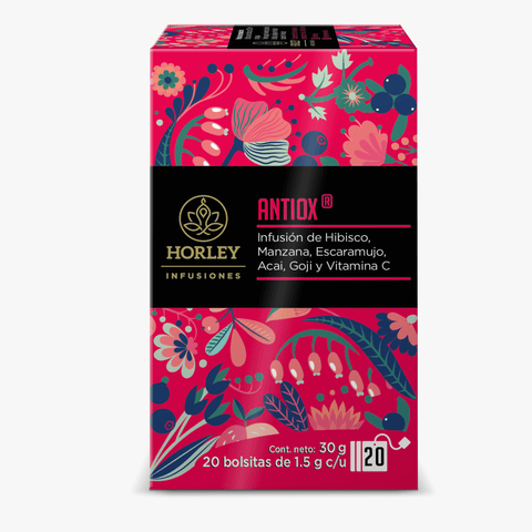 HORLEY ANTIOX Infusion de manzana, escaramujo, acai, goji y vitamina C.  3 cajitas de 20 sobres