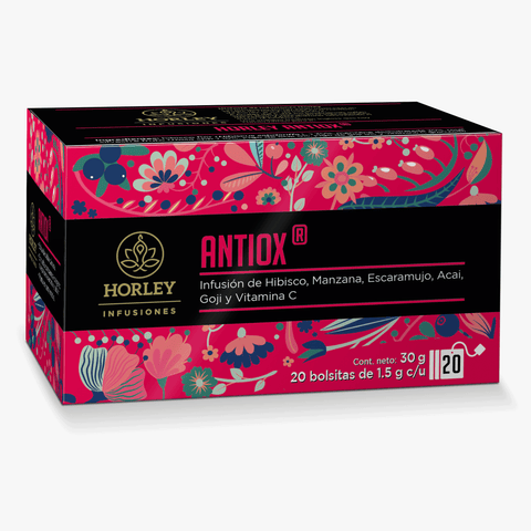 HORLEY ANTIOX Infusion de manzana, escaramujo, acai, goji y vitamina C.  3 cajitas de 20 sobres