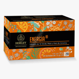 Horley ENERGÍA Infusión de Té Verde, Mate, Raíz de Ginseng - 3 cajitas de 20 sobres