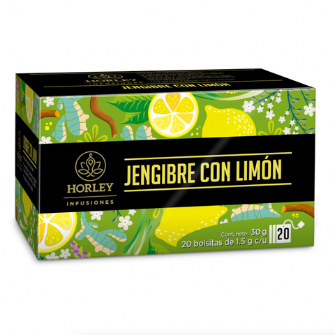 Horley Infusión de Jengibre con Limón - 3 cajitas de 20 sobres